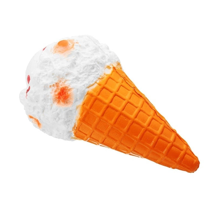 Squishy Jumbo Ice Cream Cone 19cm Slow Rising White Collection Gift Decor Toy Image 3