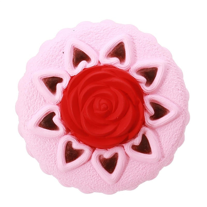 Squishy Rose Cake 12cm Novelty Stress Squeeze Slow Rising Squeeze Collection Cure Toy Gift Image 2