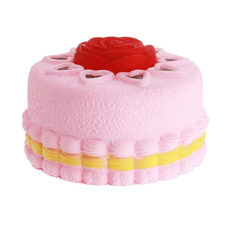 Squishy Rose Cake 12cm Novelty Stress Squeeze Slow Rising Squeeze Collection Cure Toy Gift Image 4