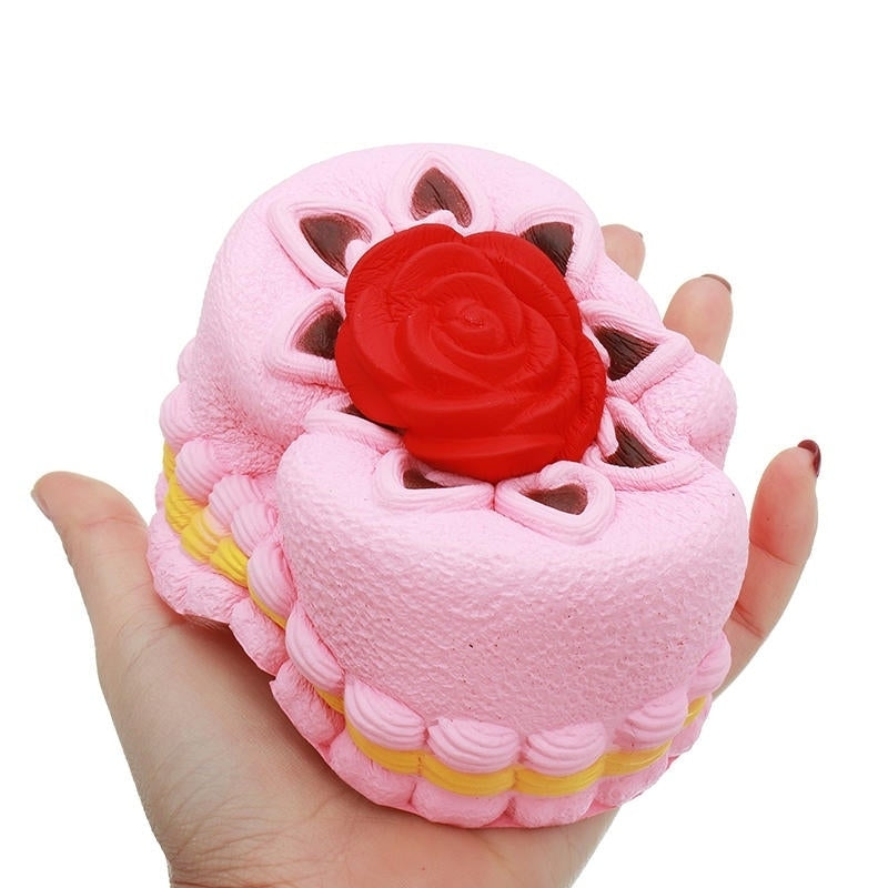 Squishy Rose Cake 12cm Novelty Stress Squeeze Slow Rising Squeeze Collection Cure Toy Gift Image 6