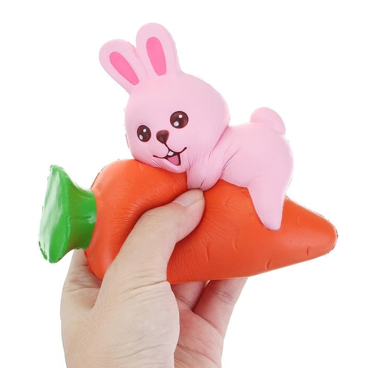 Squishy Rabbit Bunny Holding Carrot 13cm Slow Rising With Packaging Collection Gift Decor Toy Image 3