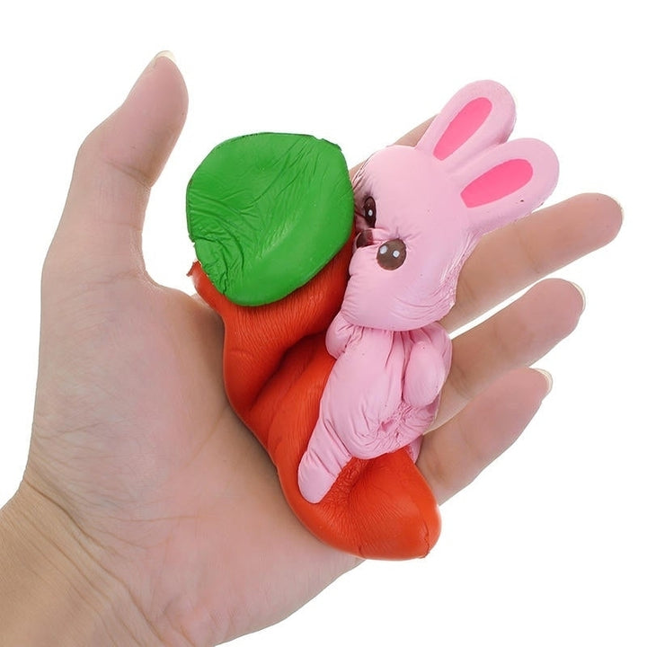 Squishy Rabbit Bunny Holding Carrot 13cm Slow Rising With Packaging Collection Gift Decor Toy Image 4