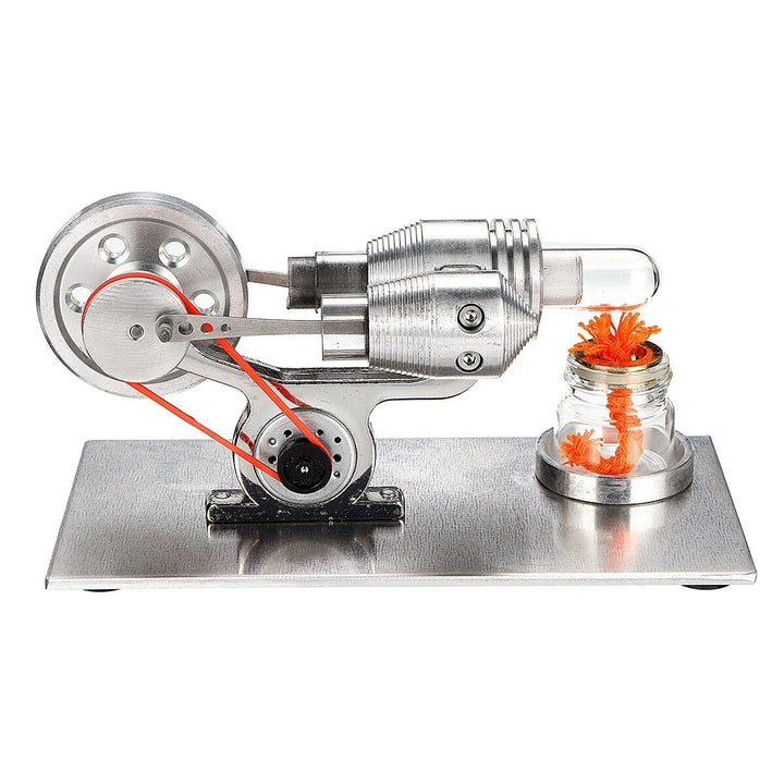 Stainless Mini Hot Air Stirling Engine Motor Model Educational Toy Kit Image 2