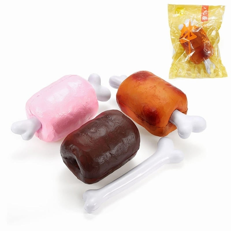 Squishy Ham With Bone Meat 19cm Slow Rising Original Packaging Collection Gift Decor Toy Image 1