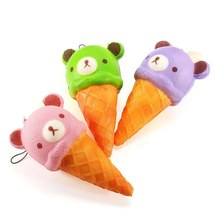 Squishy Ice Cream Bear Soft Slow Rising Collection Gift Decor Squish Squeeze Toy Image 1