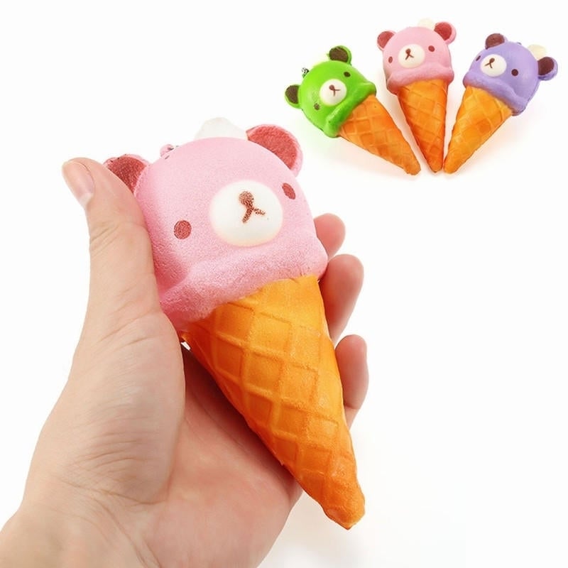 Squishy Ice Cream Bear Soft Slow Rising Collection Gift Decor Squish Squeeze Toy Image 4