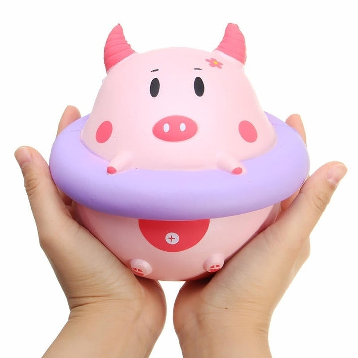 Squishy Jumbo Piggy 16cm Pig Wearing Lift Buoy Slow Rising Cute Collection Gift Decor Toy Image 9