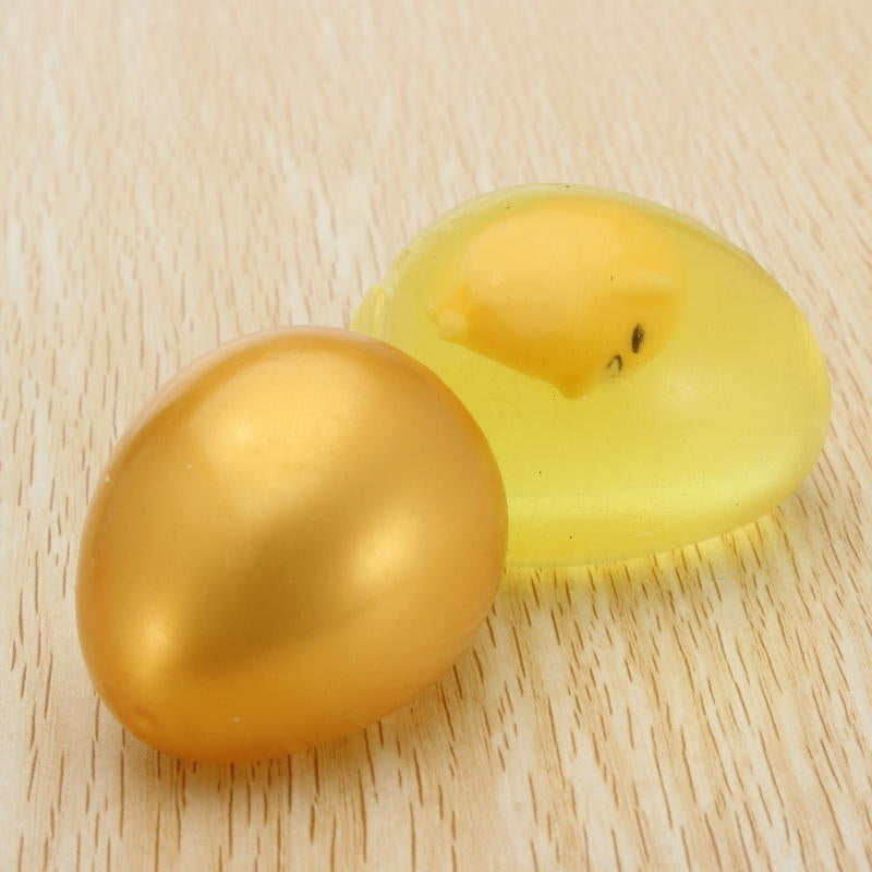 Squishy Lazy Egg Yolk Stress Reliever Toys Fun Gift Yellow Golden Color Image 1
