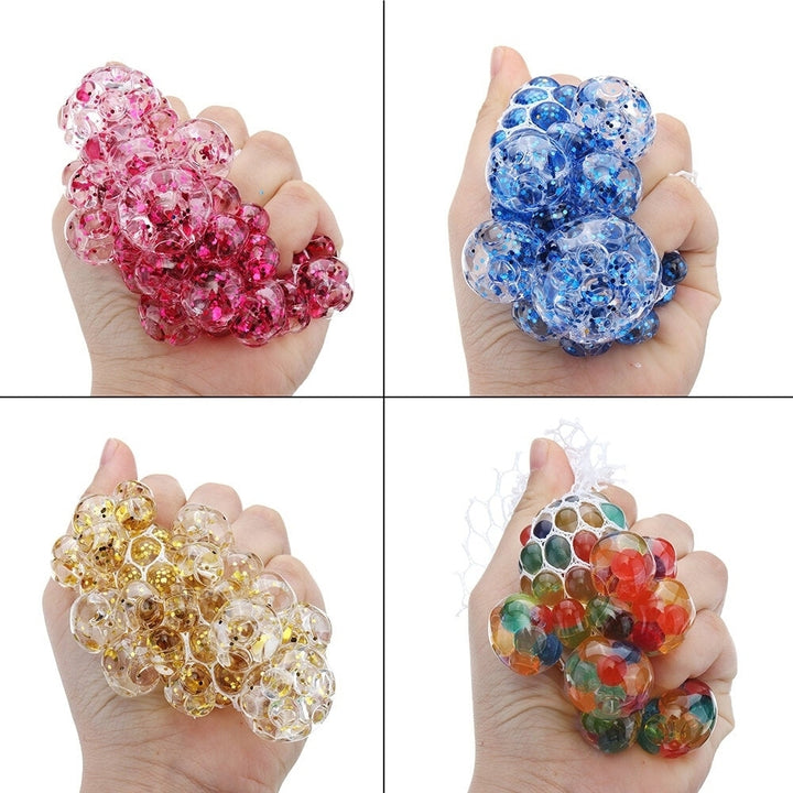Squishy MultiColor Mesh Stress Relief Toy Ball Squeeze Stressball Party Bag Image 1