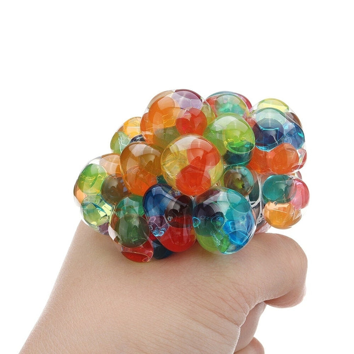 Squishy MultiColor Mesh Stress Relief Toy Ball Squeeze Stressball Party Bag Image 1