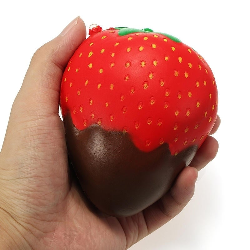 Squishy Rainbow Jam Chocolate Strawberry Jumbo 10cm Soft Slow Rising Fruit Collection Gift Decor Toy Image 7