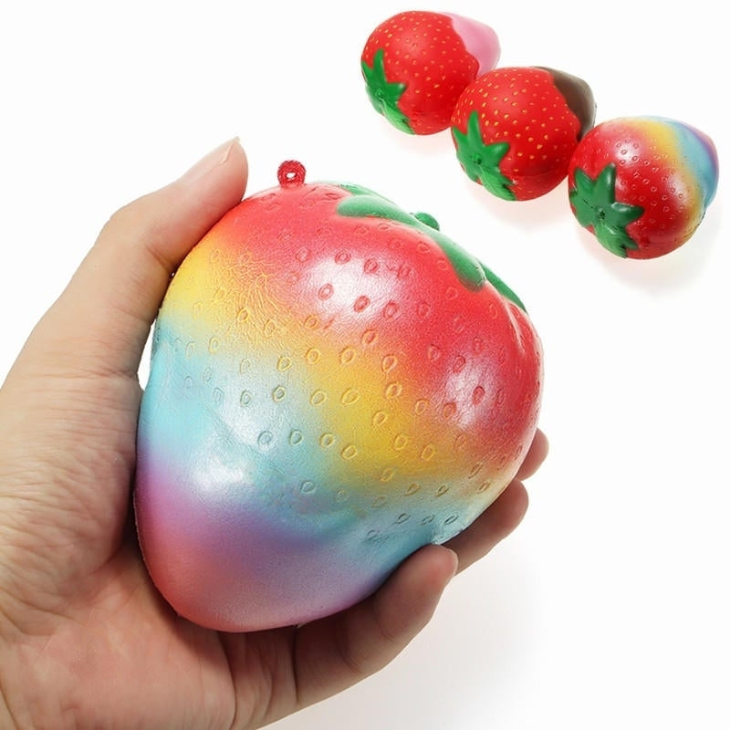 Squishy Rainbow Jam Chocolate Strawberry Jumbo 10cm Soft Slow Rising Fruit Collection Gift Decor Toy Image 9