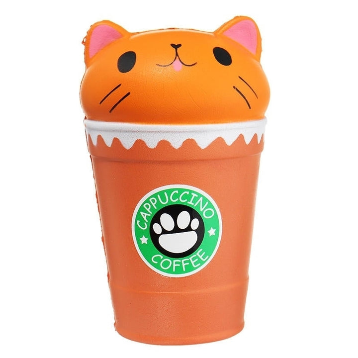 Sunny Squishy Cat Coffee Cup 13.58.5CM Slow Rising Soft Animal Toy Gift With Packing Image 1