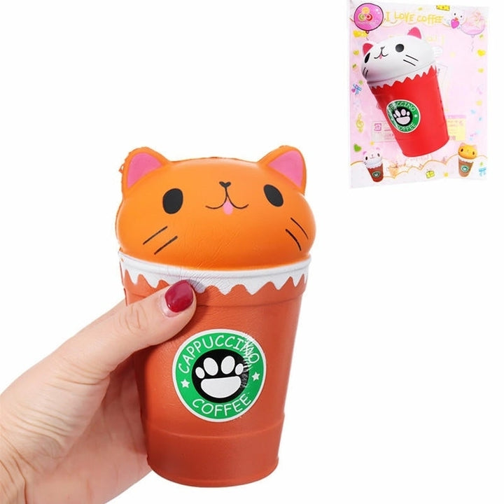 Sunny Squishy Cat Coffee Cup 13.58.5CM Slow Rising Soft Animal Toy Gift With Packing Image 4