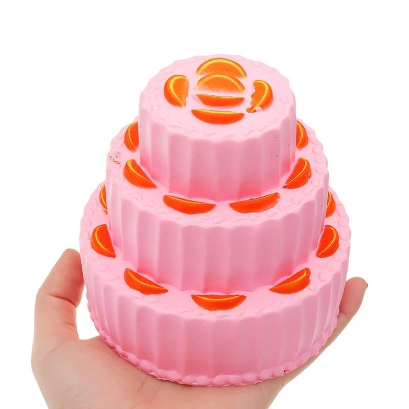 Three Layer Orange Cake Squishy 11cm Slow Rising Anti Stress Collection Gift Soft Toy Image 6