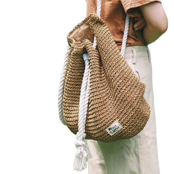 Summer Straw Bag Women Backpack Fashion Rucksack Weaved For Girls Mochila Travel Beach Bags Shoulder Image 3