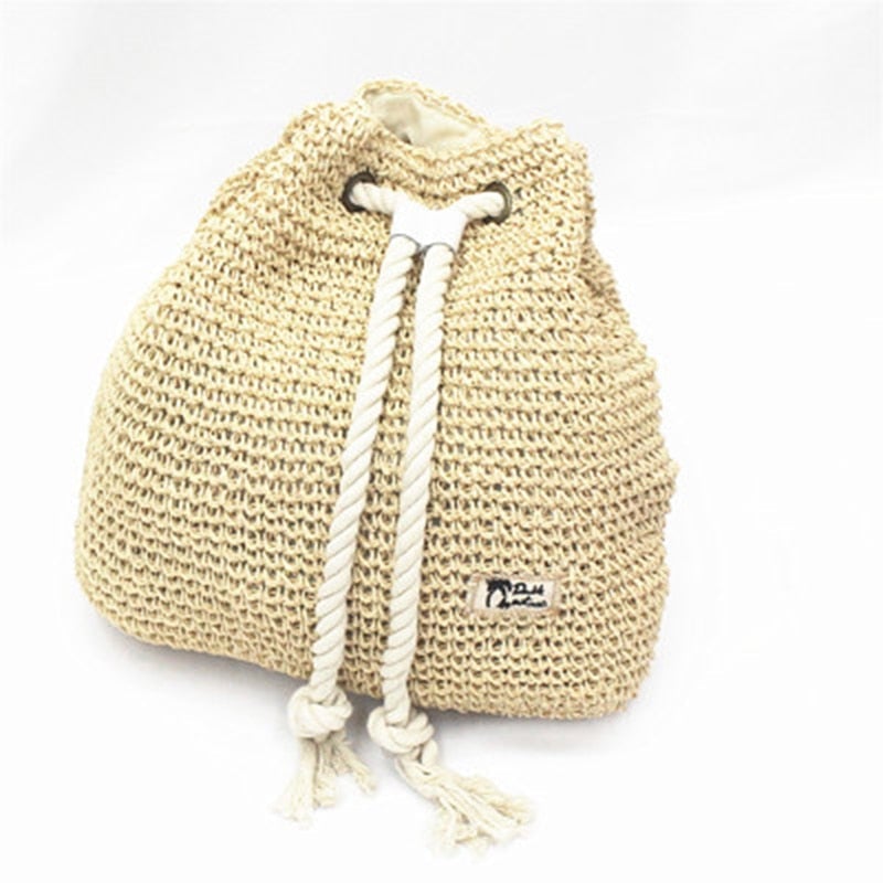 Summer Straw Bag Women Backpack Fashion Rucksack Weaved For Girls Mochila Travel Beach Bags Shoulder Image 1
