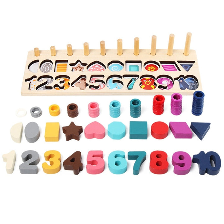 Toy Board,Math Toy Board,Wooden Toys Rings Montessori Math Toys Counting Board Preschool Learning Gift Image 2