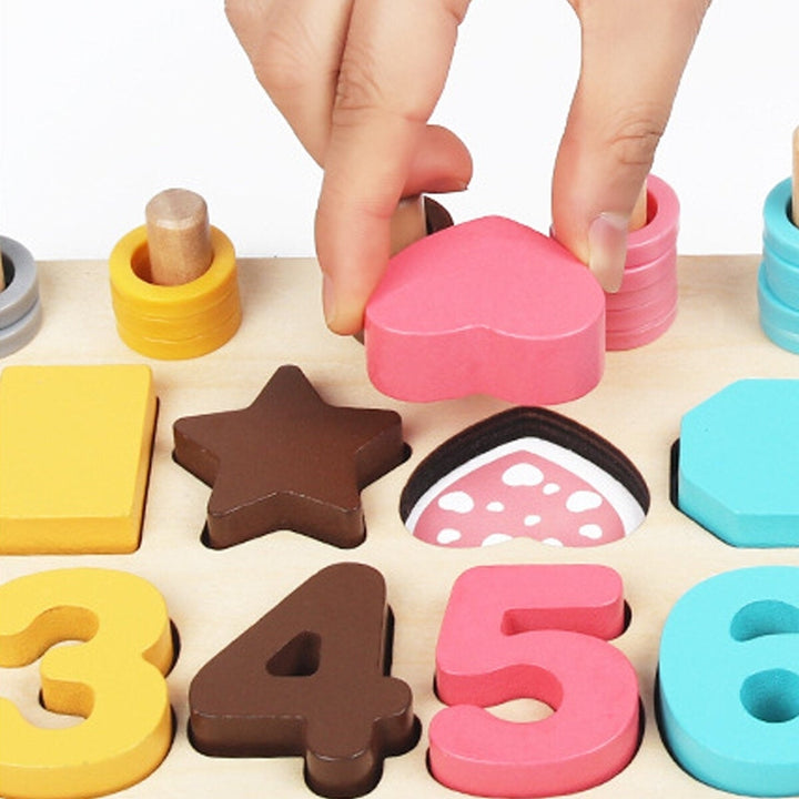 Toy Board,Math Toy Board,Wooden Toys Rings Montessori Math Toys Counting Board Preschool Learning Gift Image 4