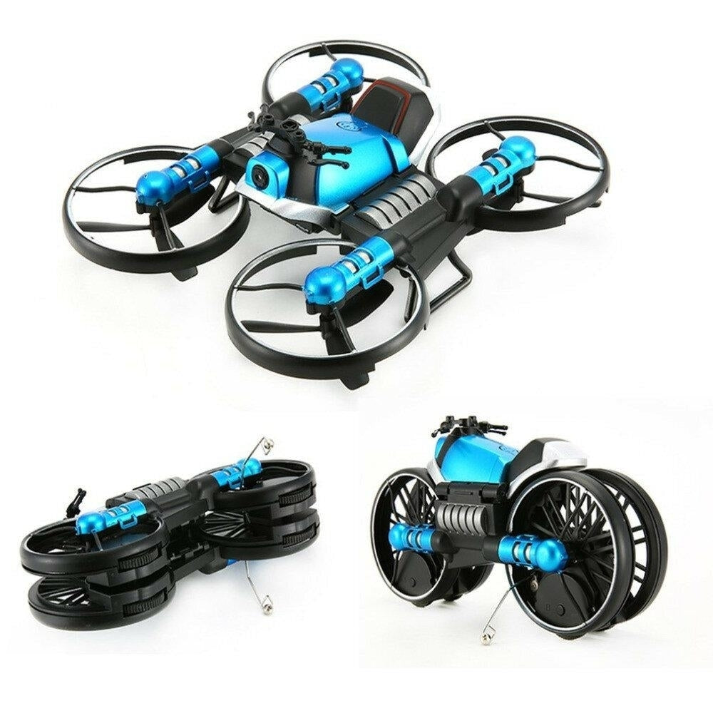 Toys 2.4G 2 In 1 Electric RC Deformation Motorcycle Drone WIFI Control Car RTR Model Image 1