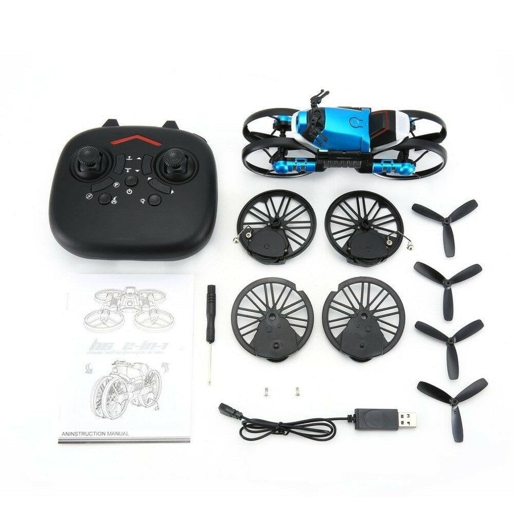Toys 2.4G 2 In 1 Electric RC Deformation Motorcycle Drone WIFI Control Car RTR Model Image 2