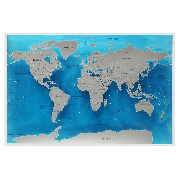 Travel World Scratch Map Ocean Scratch Off Foil Layer Coating World Deluxe Scratch Map 59.4x82.5CM Image 1