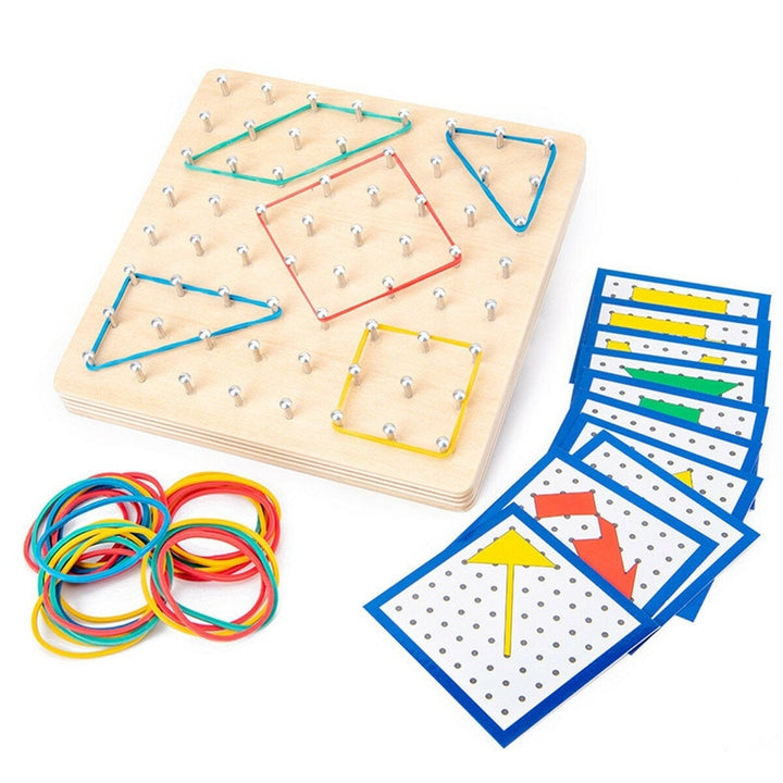 Traditional Teaching Geometry Puzzle Pattern Educational School Home Game Toy for Kids Gift Image 1