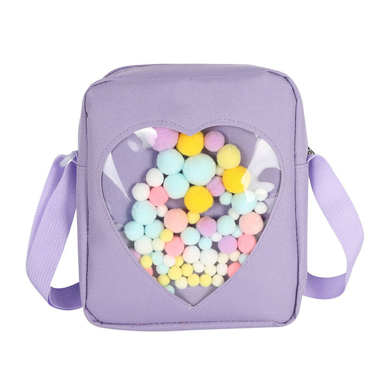 Transparent Love Solid Color Crossbody Bag Ladies Casual Small Oxford Cloth Shoulder Bags Women Fashion Mobile Phone Image 7