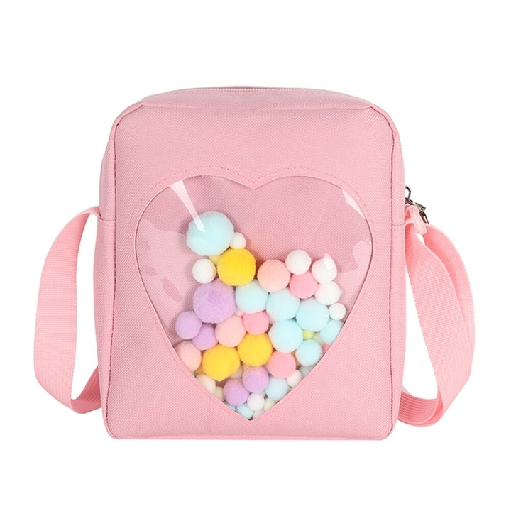 Transparent Love Solid Color Crossbody Bag Ladies Casual Small Oxford Cloth Shoulder Bags Women Fashion Mobile Phone Image 9