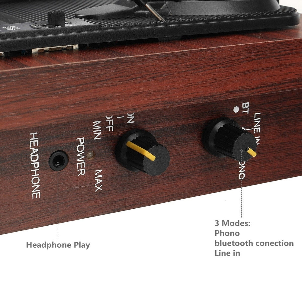 Turntable Record Player Audio bluetooth Speaker 3 Speeds Play 33,45,78RPM Image 2