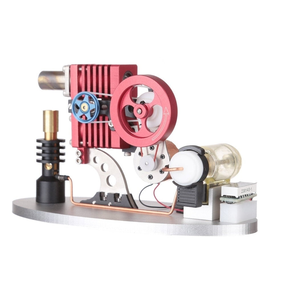 Type Double Cylinder Butane Stirling Engine LED Generator Model with Double Piston Rocker Arm Linkage Image 2