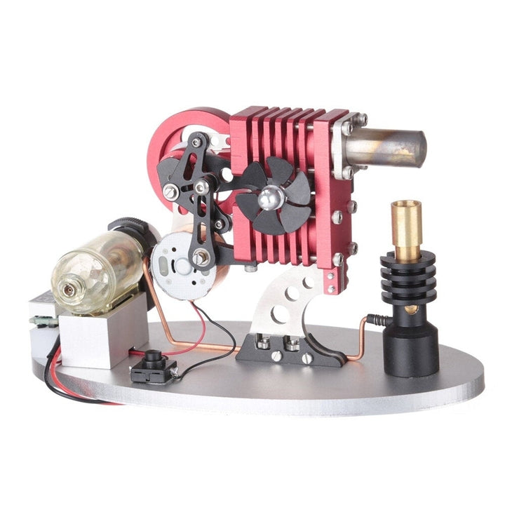 Type Double Cylinder Butane Stirling Engine LED Generator Model with Double Piston Rocker Arm Linkage Image 3