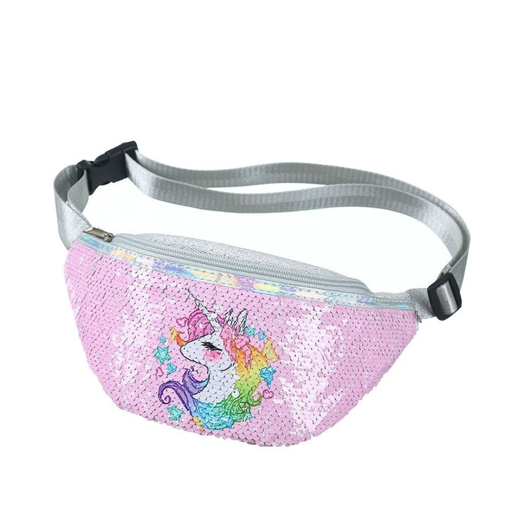 Unicorn Sequins Girls Belt Waist Pack Fanny Girls Belt Mermaid Sport Bag Cartoon For Girl Image 10