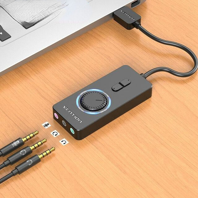 USB External Sound Card to 3.5mm Audio Adapter to Earphone Microphone 0.15m0.5m1m Image 2