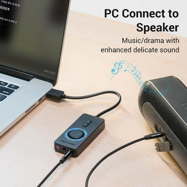 USB External Sound Card to 3.5mm Audio Adapter to Earphone Microphone 0.15m0.5m1m Image 3