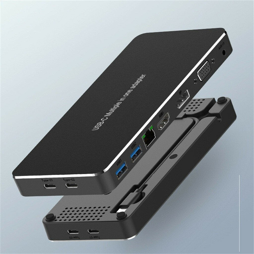 USB-C HUB Docking Station Adapter With USB-C PD Power Delivery USB-C U Disk Gigabit Ethernet 3.5mm Audio Port Image 2