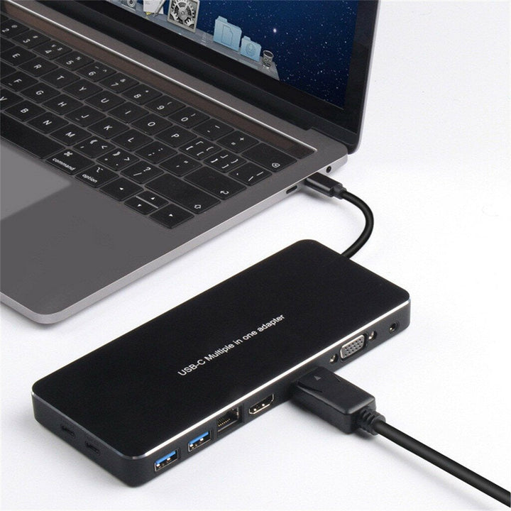 USB-C HUB Docking Station Adapter With USB-C PD Power Delivery USB-C U Disk Gigabit Ethernet 3.5mm Audio Port Image 4