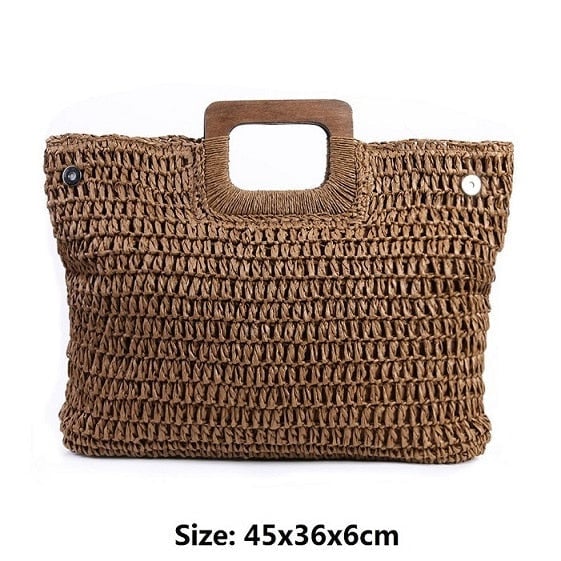 Vintage Bohemian Straw Bag for Women Summer Large Capacity Beach Handbags Rattan Handmade Kintted Travel Bags Image 1