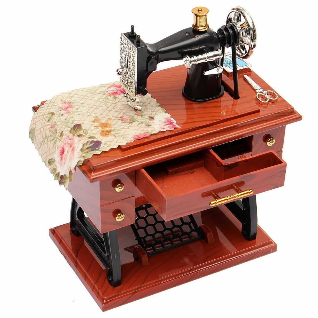 Vintage Treadle Sewing Machine Music Box Antique Gift Musical Education Toys  Fashion Accessories Image 6