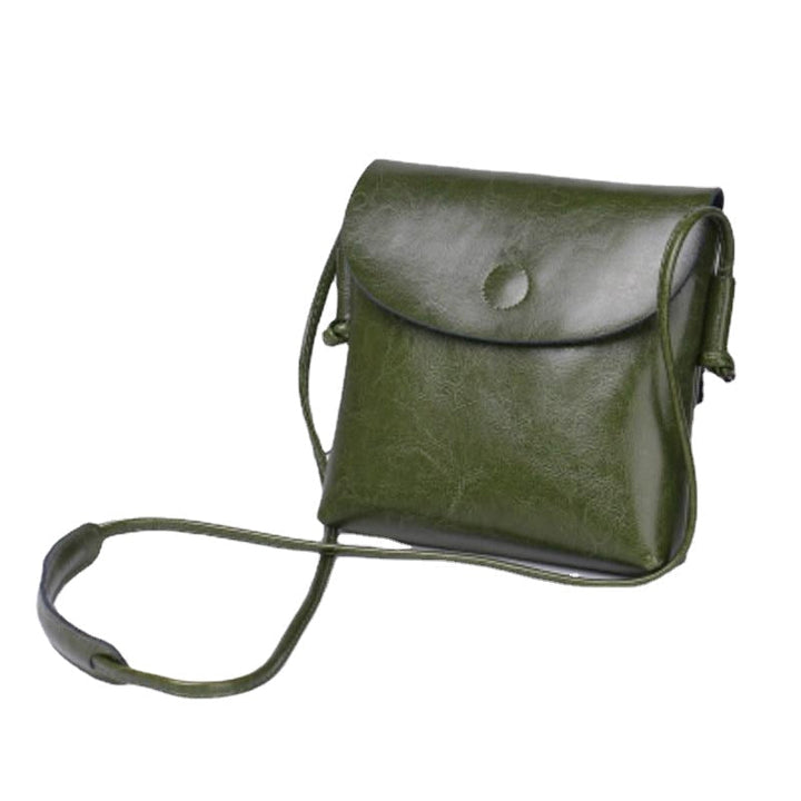 Vintage Oil Genuine Leather Bags for Women fine Cowhide Single Shoulder Crossbody Mini Bag Simple Ladies Designer Purse Image 1