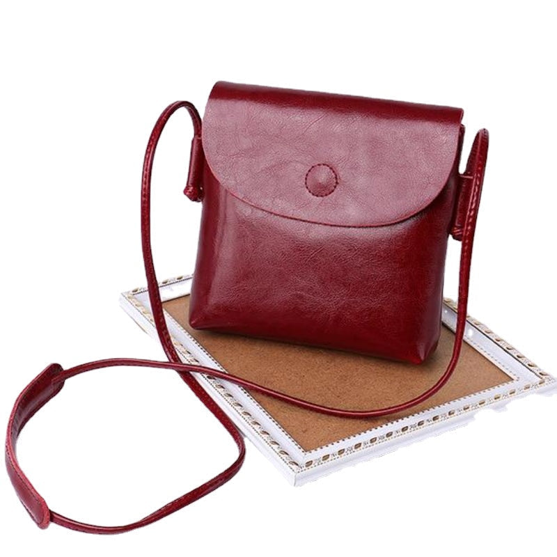 Vintage Oil Genuine Leather Bags for Women fine Cowhide Single Shoulder Crossbody Mini Bag Simple Ladies Designer Purse Image 7