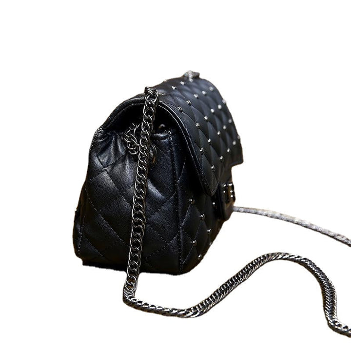 Vintage Rivet Small Square Crossbody Bags Mini Women Handbag Lock Leather Chain Shoulder Bag Woman Messeng Bags Image 2