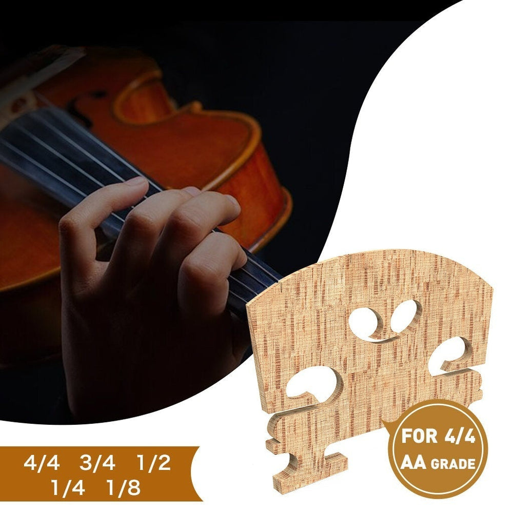 Violin Bridge Selected AA Grade Maple Bridge French Style For 4,4 Violin Use Image 2