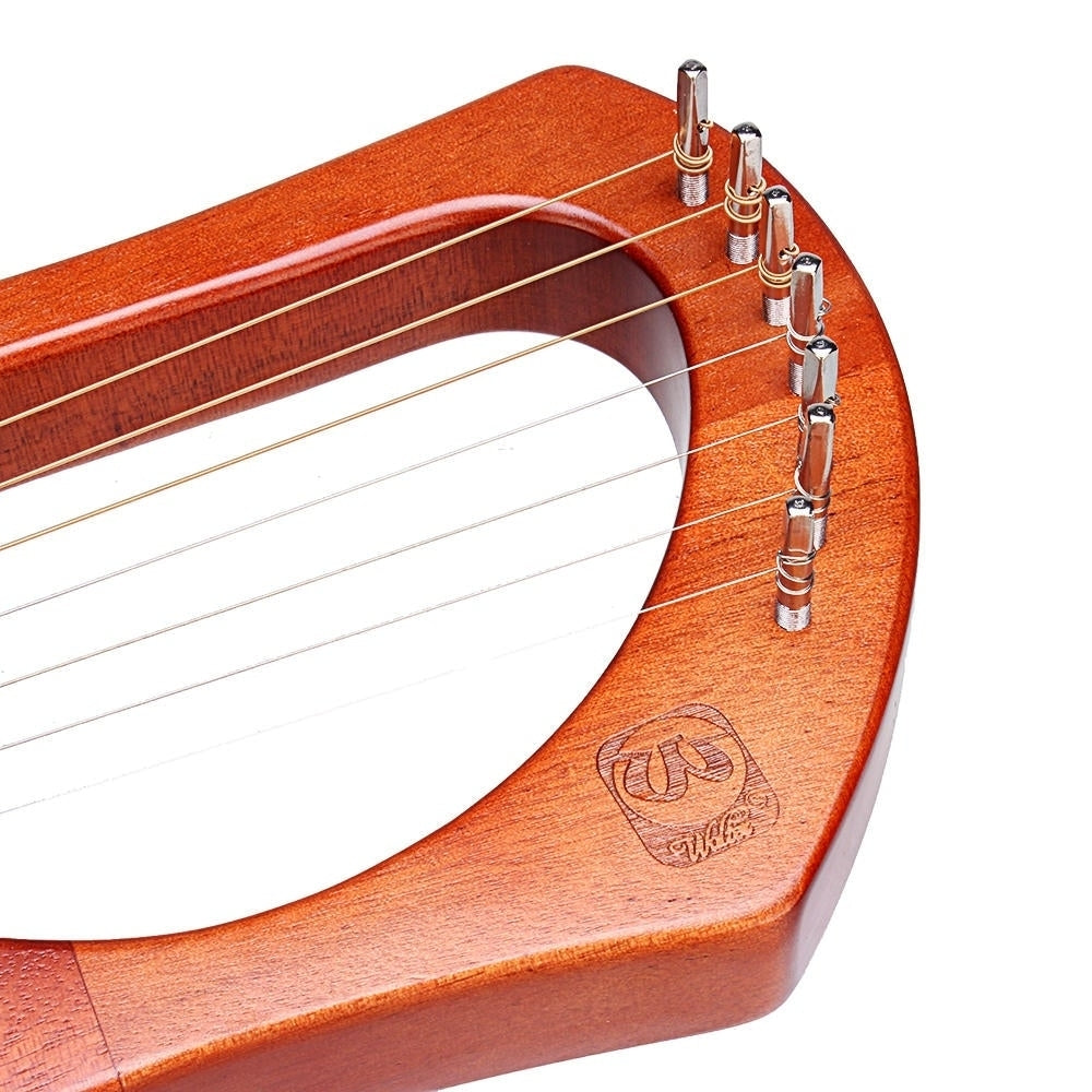Walter 7-String Mahogany Wood Iyre Harp With Bag Tunning Tool Image 4