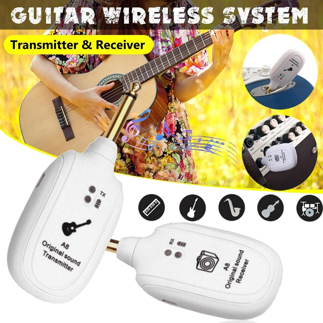 Wireless Audio Transmitter Receiver System for Electric Guitar Bass Violin Image 4