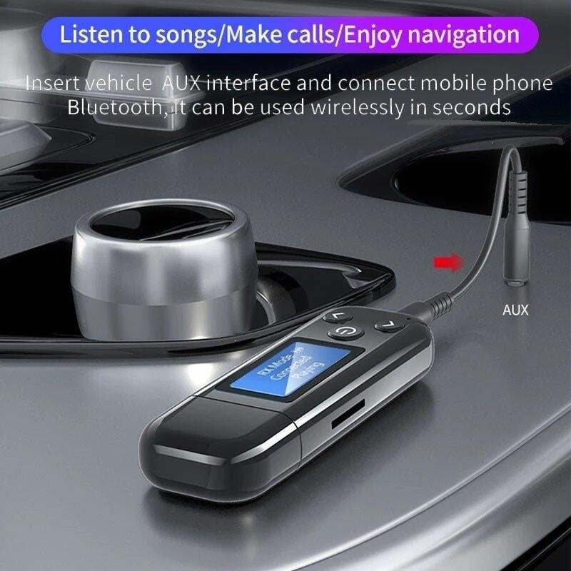 Wireless bluetooth 5.0 USB Receiver Transmitter 3.5mm Aux Audio Adapter for Headphones Speaker with Mic Image 4