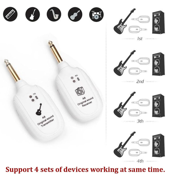 Wireless Audio Transmitter Receiver System for Electric Guitar Bass Violin Image 7