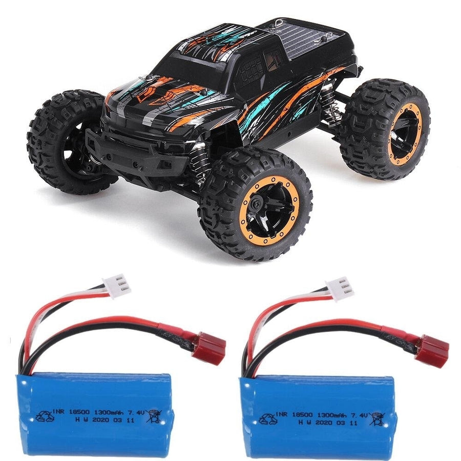 With Two Battery 1,16 2.4G 4WD 45km,h Brushless RC Car LED Light Off-Road Truck RTR Model Image 1