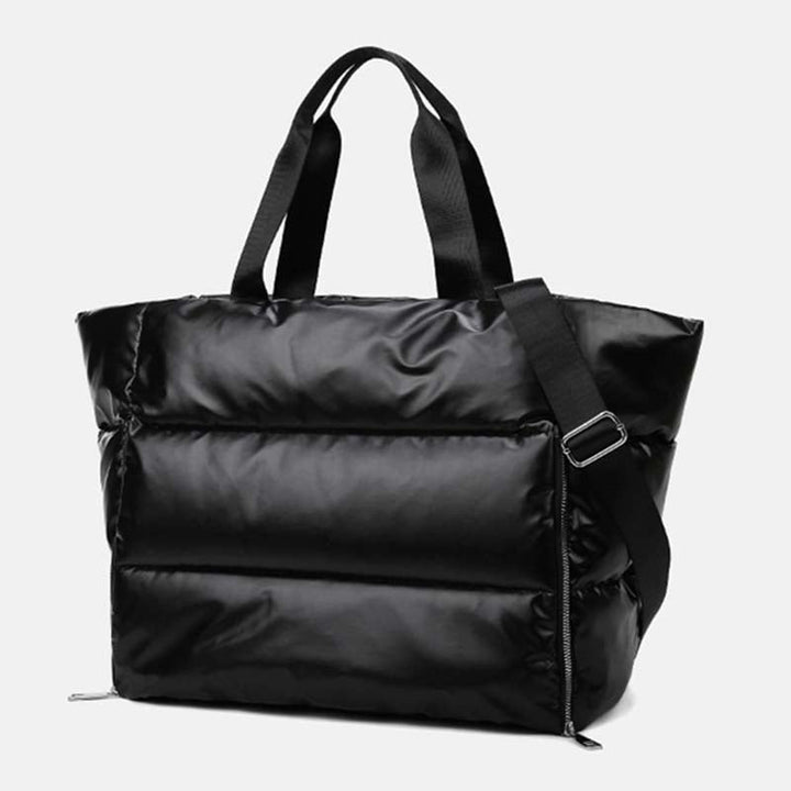 Winter Fluffy Padded Woman Handbag Big Quilted Shopper Bag Female Bags Womens Nylon Shoulder Casual Image 6
