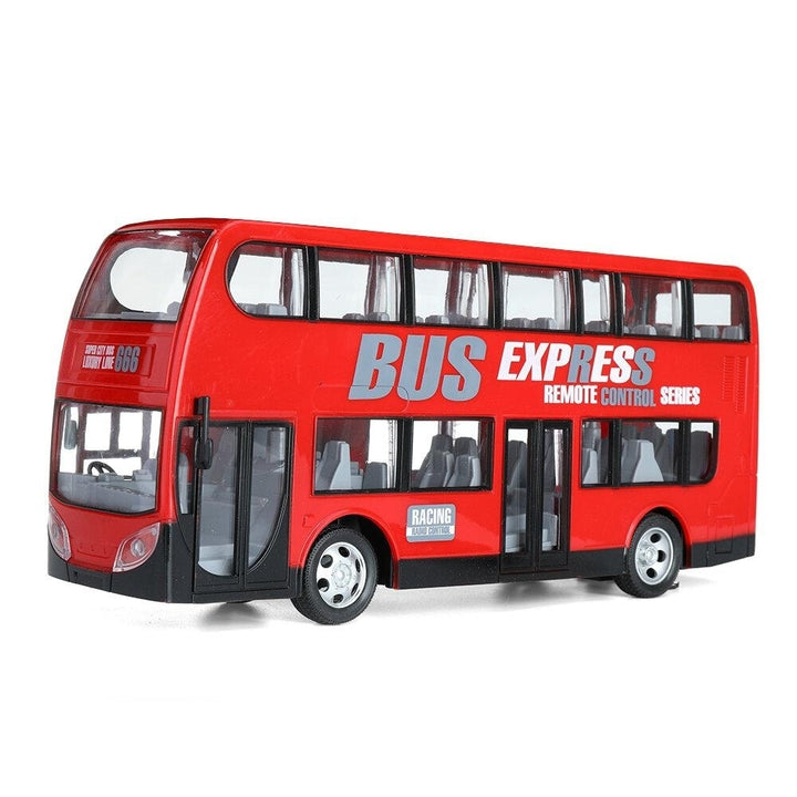 Wireless Remote Control RC Car Two Layers Electric City Bus Express with LED Light Model Image 1